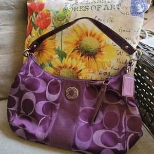Coach purple signature Demi shoulder bag